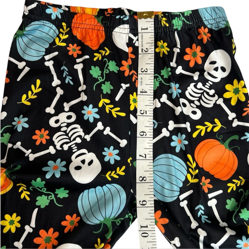 Halloween Skeleton 2 pc set Size 6/7 Bell Bottom Pants Ruffle Sleeve Top girls - Picture 7 of 10